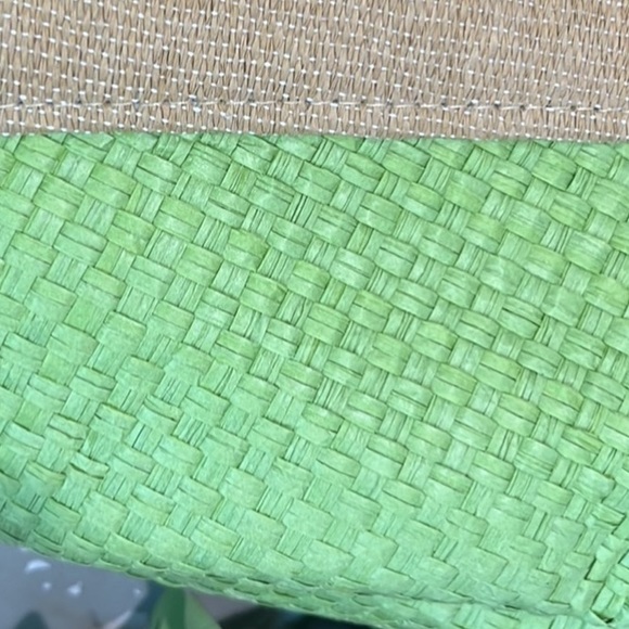 Beach Bag Large Straw Tote Lime - Picture 8 of 8